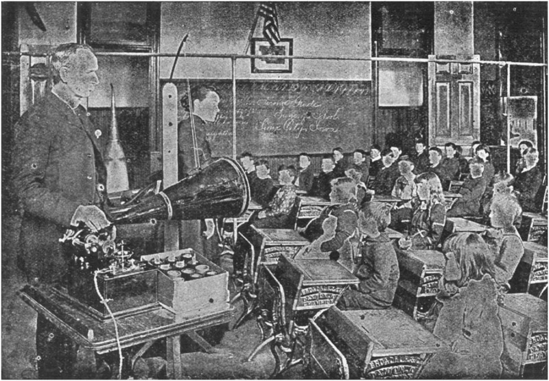 Edison at a school