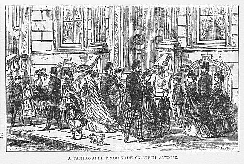 A FASHIONABLE PROMENADE ON FIFTH AVENUE.