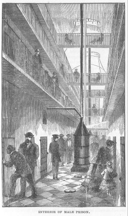 INTERIOR OF MALE PRISON.