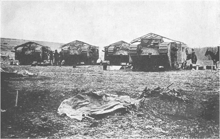 BRITISH TANKS AS USED IN THE FLANDERS OFFENSIVE.