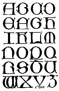 159. SPANISH UNCIAL GOTHIC CAPITALS. JUAN DE YCIAR, 1550
