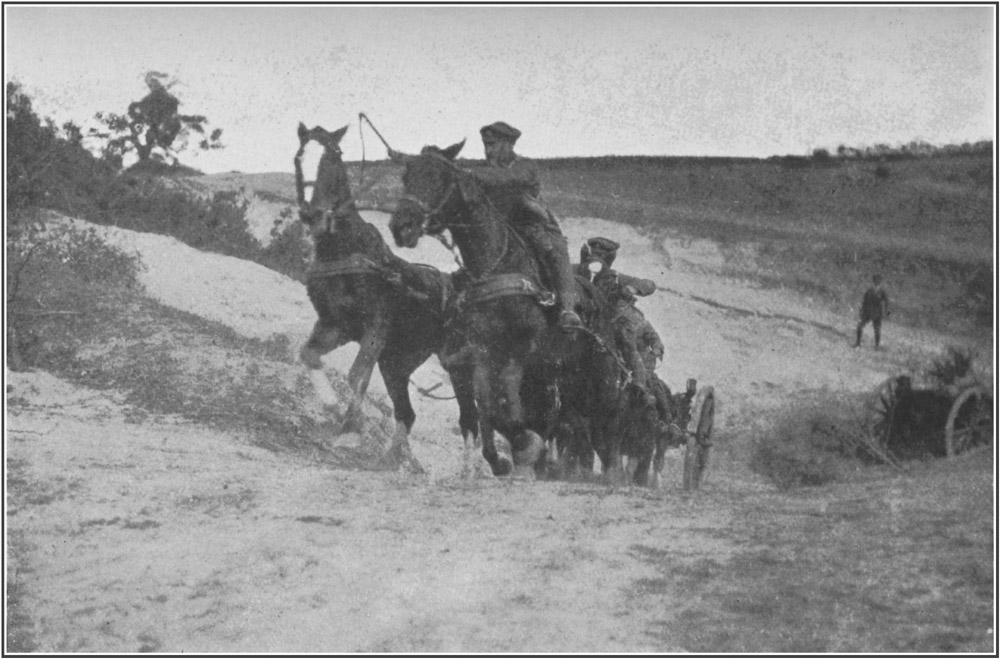 An Artillery Team taking the Bank
