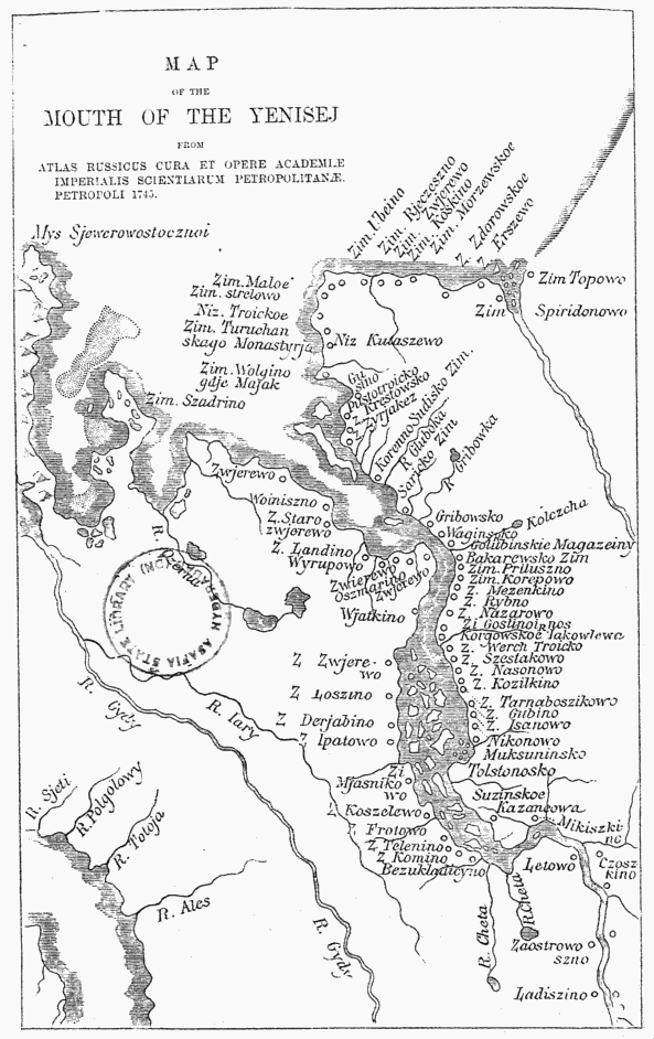 MAP OF THE MOUTH OF THE YENISEJ.