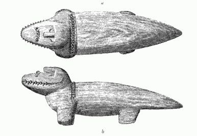 ANIMAL FIGURE FROM AN ESKIMO GRAVE.