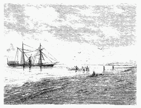 THE STEAMER "A. E. NORDENSKIÖLD," STRANDED ON THE EAST COAST OF YEZO.