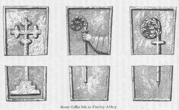 Stone coffin lids at Flaxley Abbey