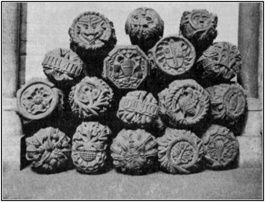 Carved Bosses from the Ceiling of the Old Nave