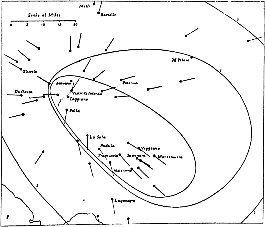 Meizoseismal area of Neapolitan earthquake.