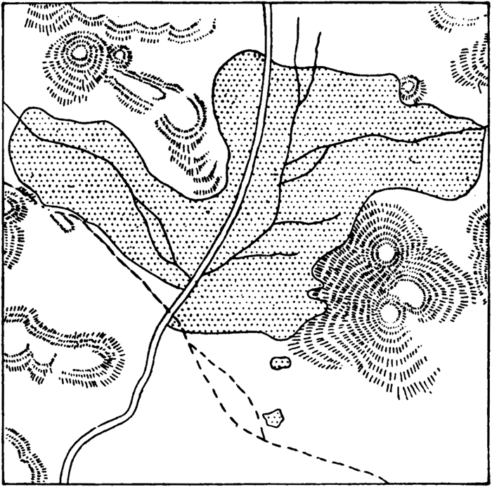 Map of Swamp formed by stoppage of River Toba by Fault-scarp.