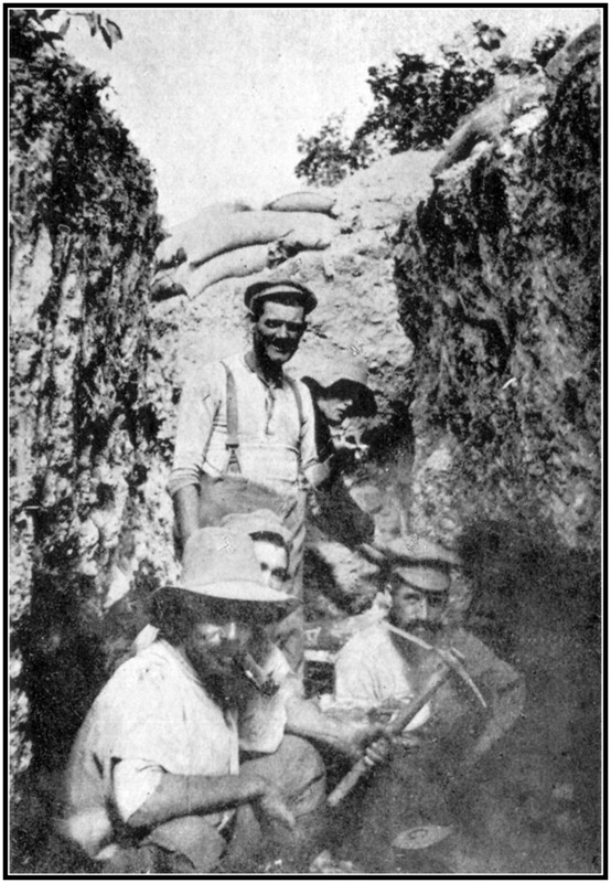 Excavating a "Bivvy" in the Support Trenches, the Apex