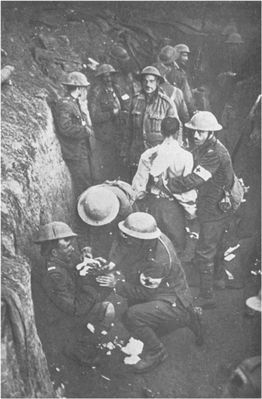 Wounded Canadians Receiving First Aid
