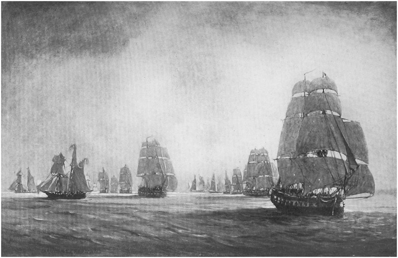 The Fleets of Chauncey and Yeo Manoeuvring on Lake Champlain