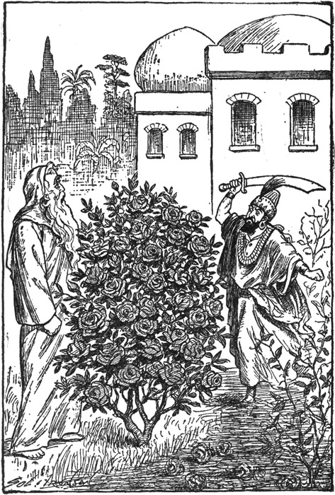 As the Shah raised his sword an old man stepped from behind the tree