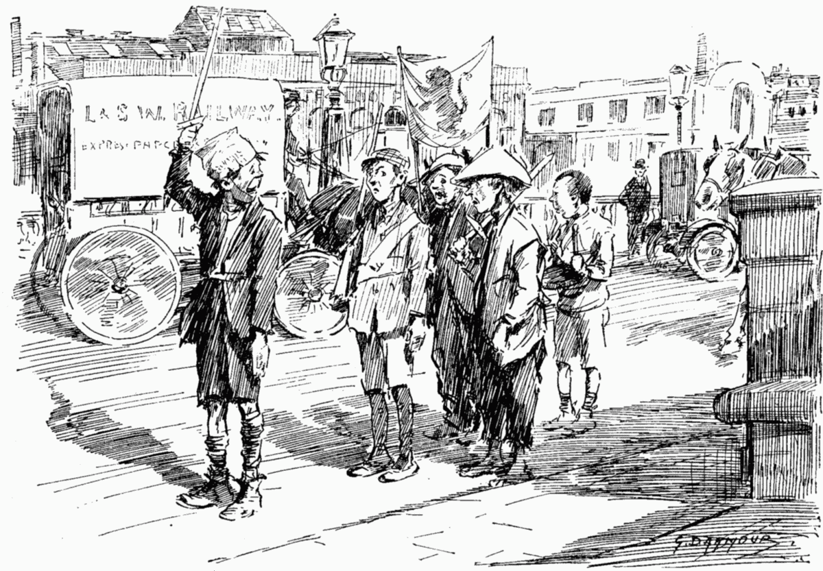 Officer Commanding Squad (about to cross Waterloo
Bridge)