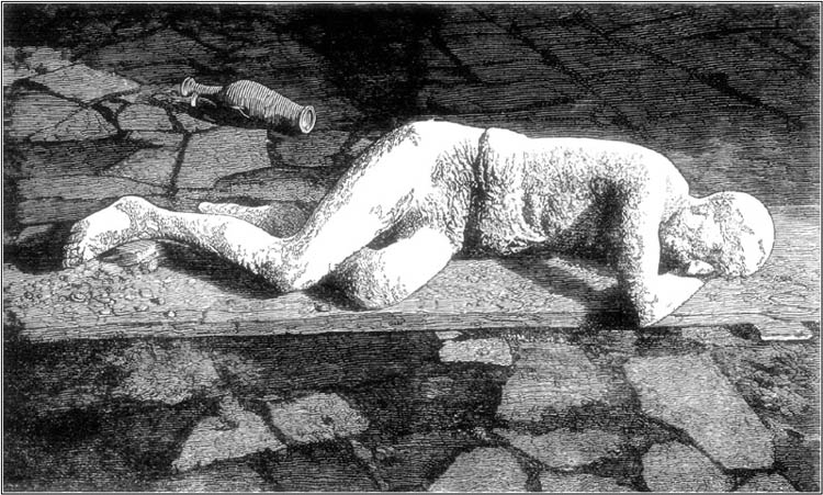 DISCOVERED BODY AT POMPEII.
