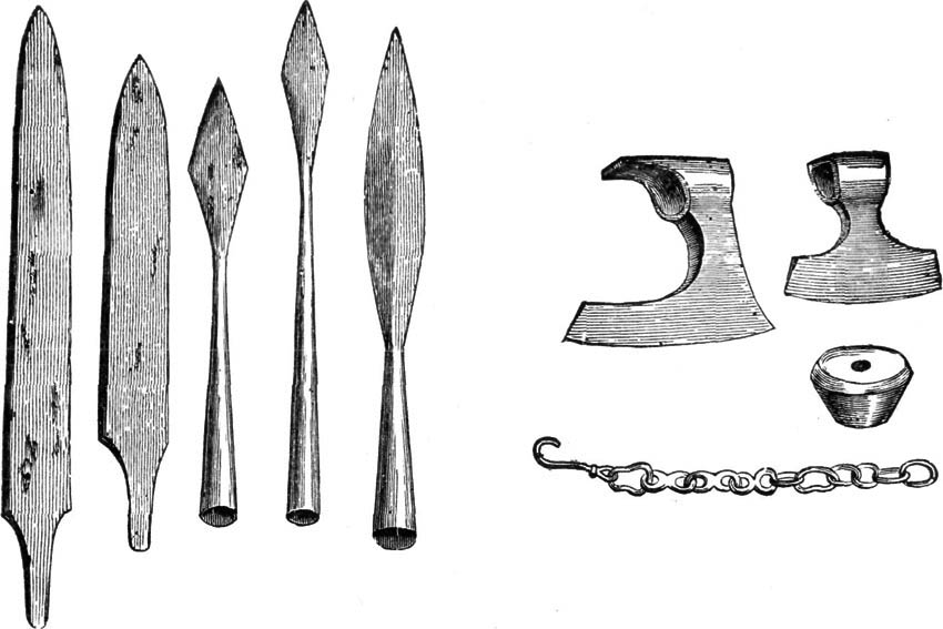 SPEARS, LANCES, AX AND CHAIN.