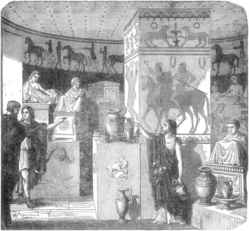 DISCOVERED TOMB WITH ITS TREASURES.