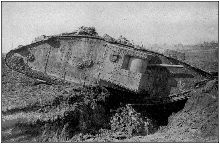 A Tank going over a Trench