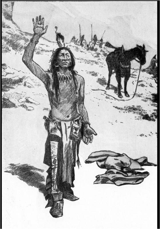 HIS RIGHT HAND WITH THE PALM UP TO SHOW THAT HE WAS PEACEFUL