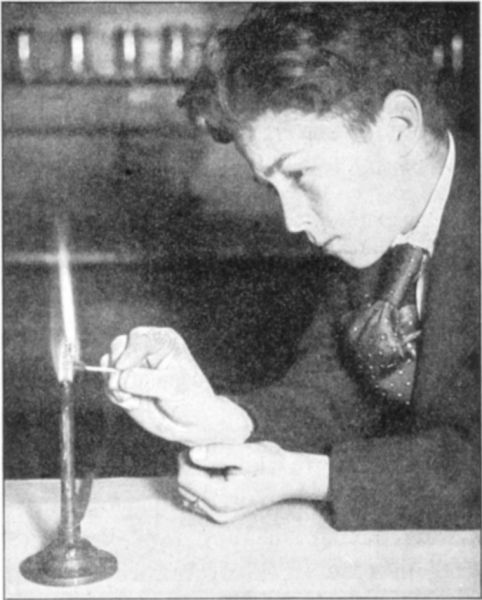 Fig. 172. The part of the match in the middle of the flame does not burn.