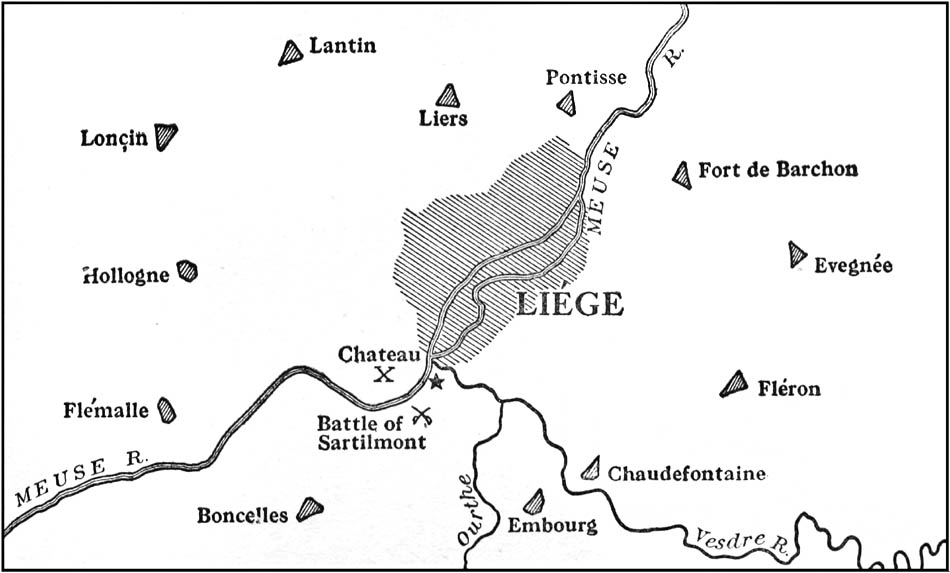 Map of Liége with the Twelve Surrounding Forts