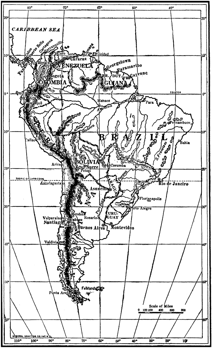 Map of South America