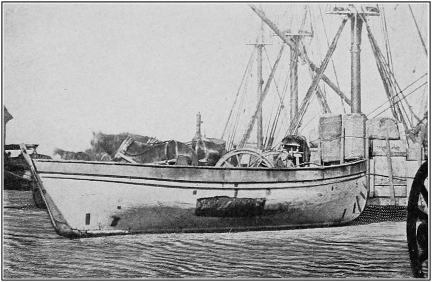 STARBOARD SIDE OF THE GIG AFTER HER EVENTFUL JOURNEY