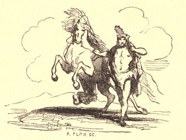 A fellow-god leading a fleet steed