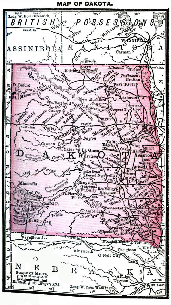 Map of Dakota