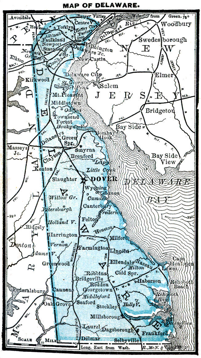 Map of Delaware