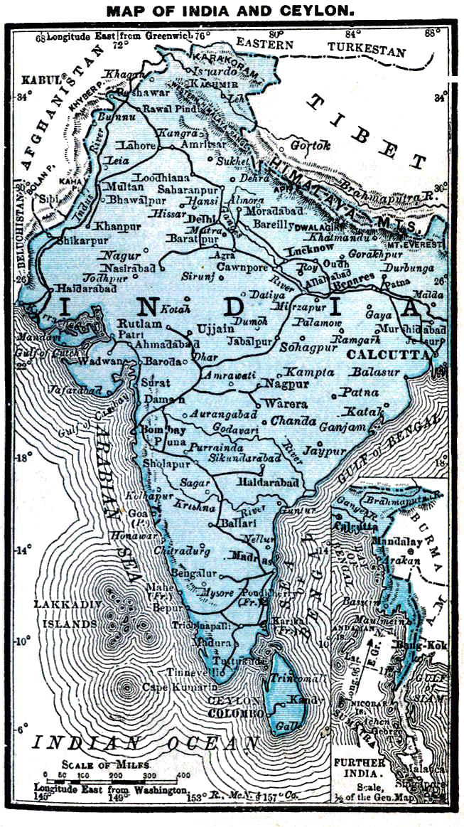 Map of India and Ceylon