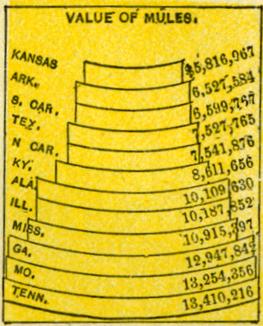 Chart of Value of Mules by State - headed by Tennessee