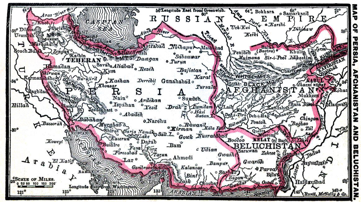 Map of Persia Afghanistan and Beluchistan