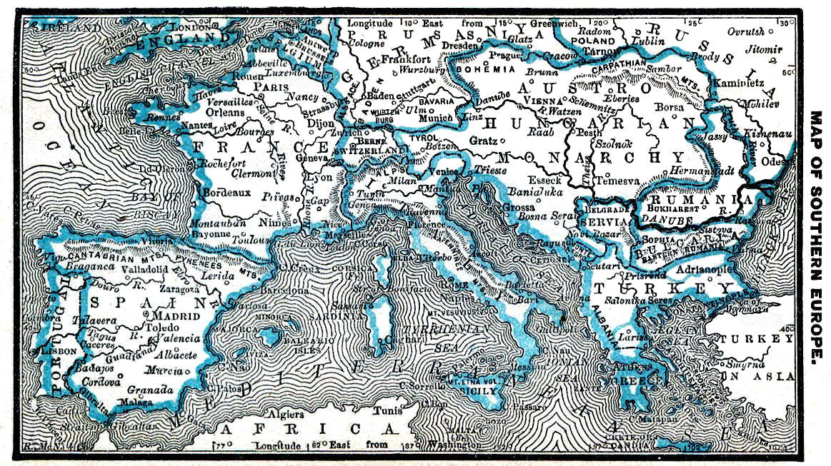 Map of Southern Europe