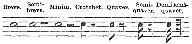 Notes in descending order of length.