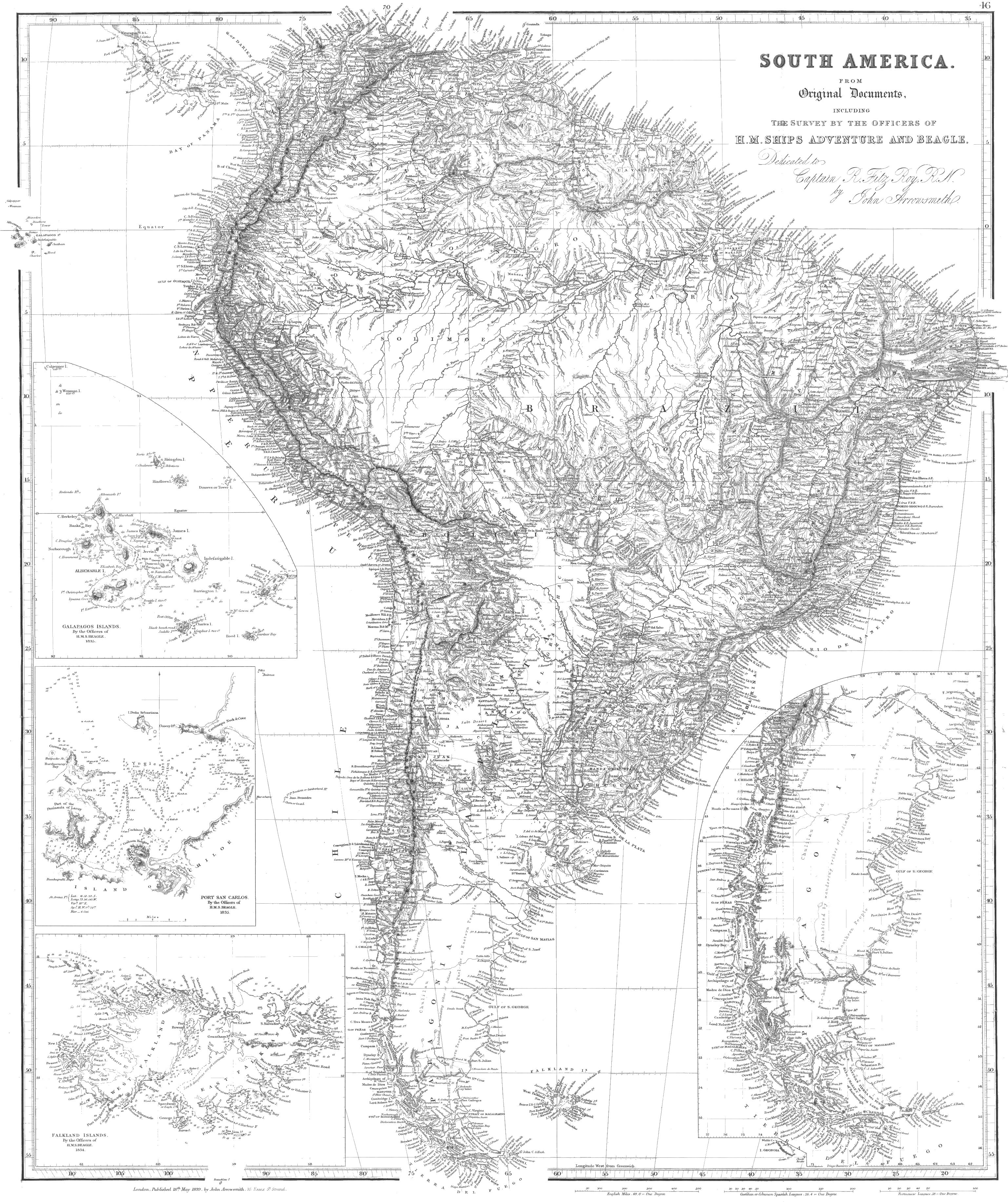 Map of South America.