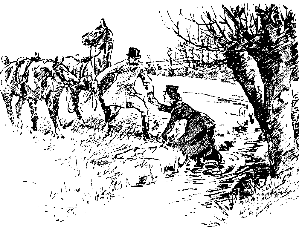 being helped out of a brook
