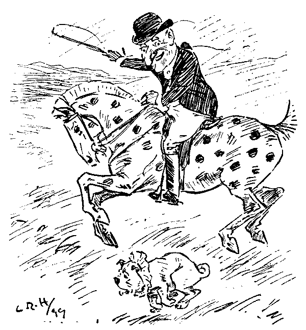 Mr Punch on horse
