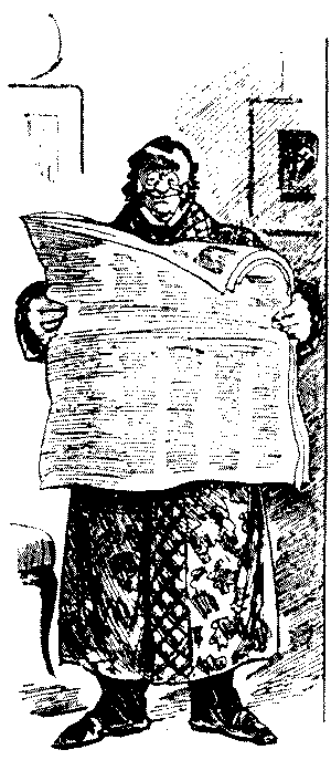 Man reading newspaper