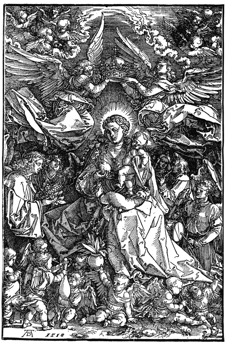 The Virgin Crowned by two Angels