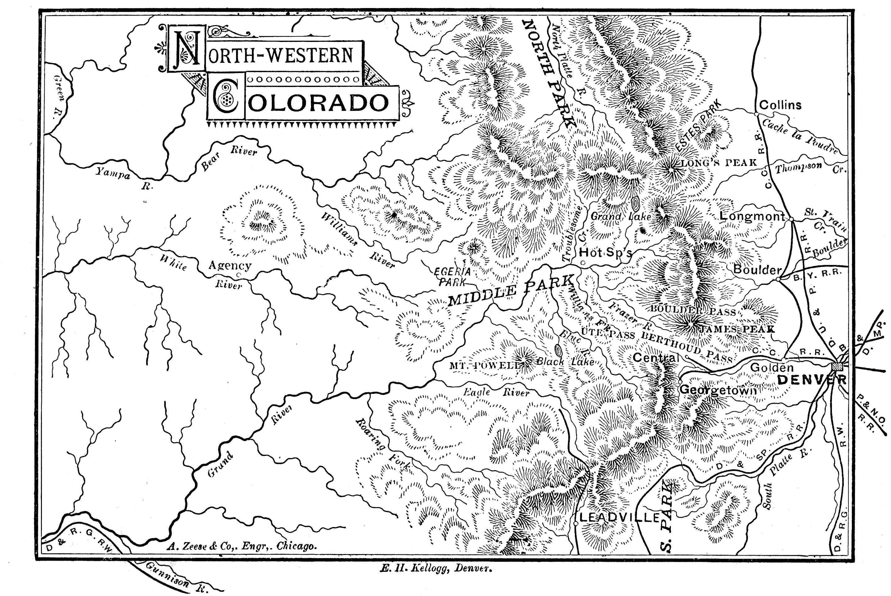 Map of North-western Colorado
