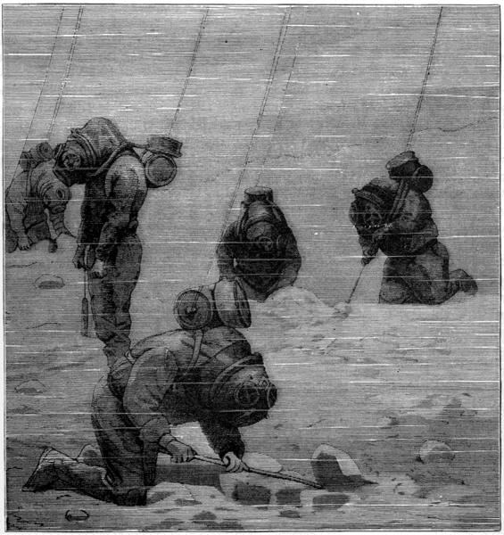DIVERS AT WORK.