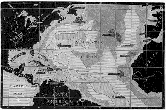CHART OF THE ATLANTIC OCEAN.