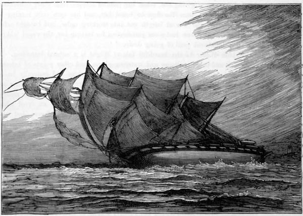 H.M.S. “EURYDICE” ON HER BEAM-ENDS JUST AFTER THE SQUALL.