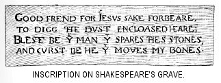 Inscription on Shakespeare’s Grave