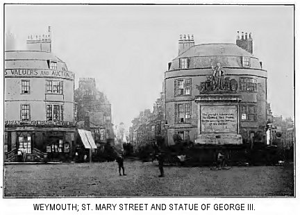 Weymouth: St. Mary Street and statue of George III.