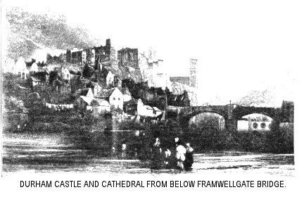 Durham Castle and Cathedral from below Framwellgate Bridge