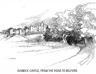 Alnwick Castle, from the Road to Belford