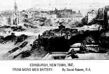 Edinburgh, New Town, 1817, from Mons Meg Battery