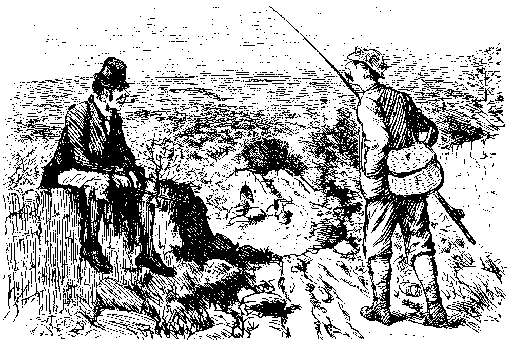 Fisherman tadking to a local.